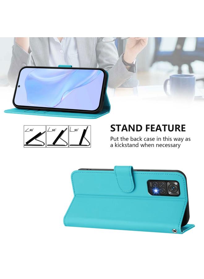 اس-توب جراب لهاتف Redmi Note 11 4G Global Skin Feel جراب هاتف من الجلد بلون سادة مع حبل - Image 3