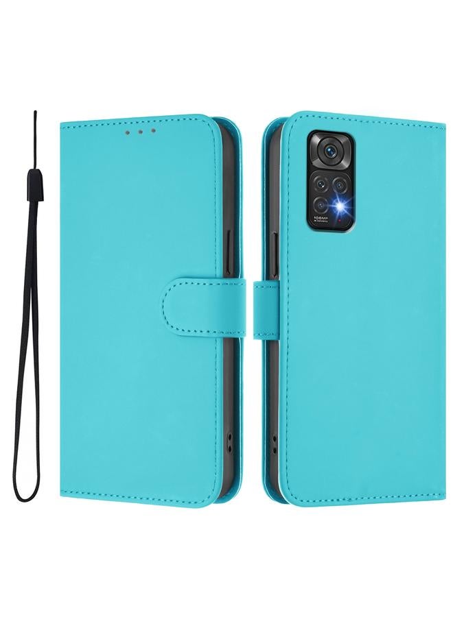 اس-توب جراب لهاتف Redmi Note 11 4G Global Skin Feel جراب هاتف من الجلد بلون سادة مع حبل - Image 2