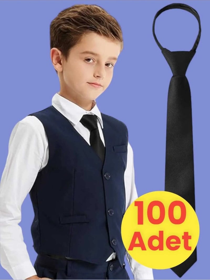 Mood Agenda Unisex 5 - 10 Years Old Children's Elastic Tie 100 Pieces 