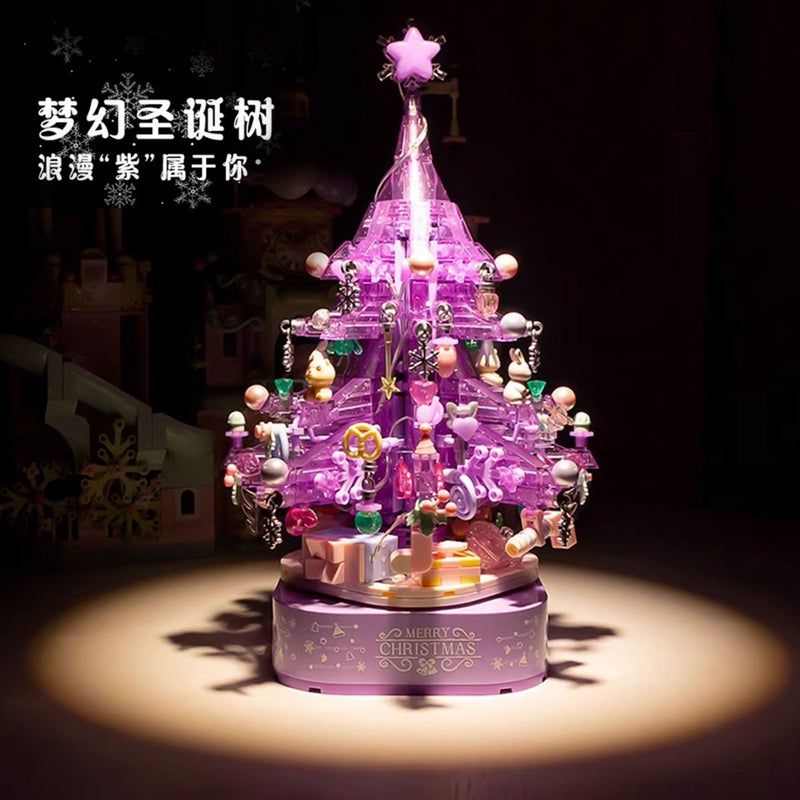 Christmas Music Box Senbao Building Blocks Crystal Christmas Tree Creative Educational Assembled Toys Holiday Gifts And Retail - Image 1