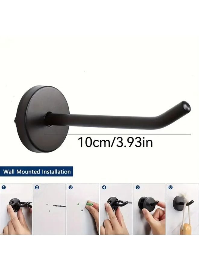 Black Heavy Duty Wall Mounted Utility Hooks 4pcs Rust Resistant Storage Hangers - Image 4