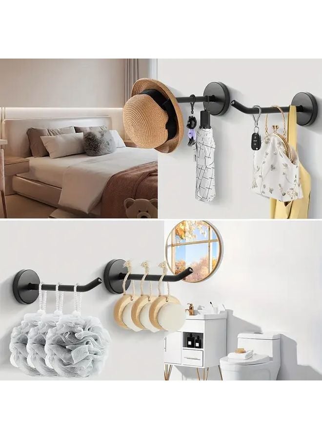 Black Heavy Duty Wall Mounted Utility Hooks 4pcs Rust Resistant Storage Hangers - Image 3