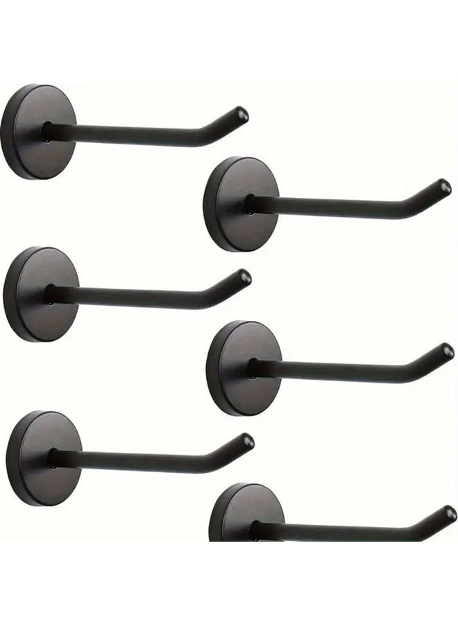 Black Heavy Duty Wall Mounted Utility Hooks 4pcs Rust Resistant Storage Hangers - Image 1