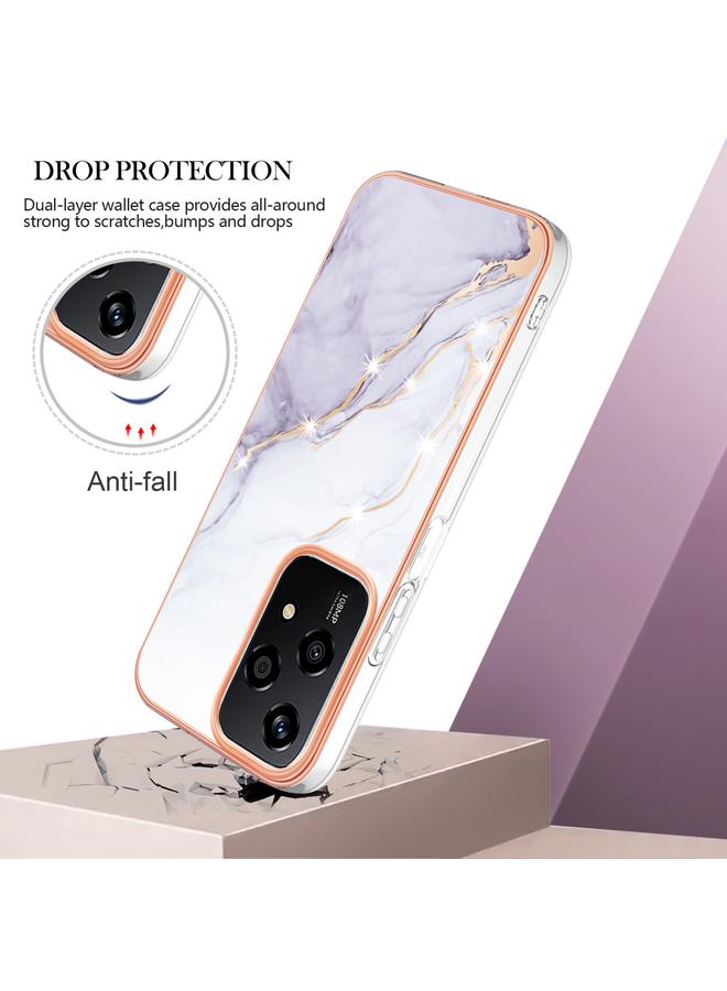 S-TOP Case For Honor 200 Lite Global Electroplating Marble Dual-side IMD Phone Case - Image 4