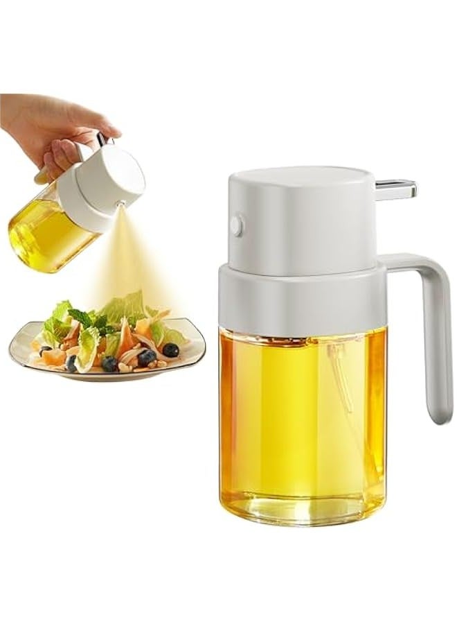 Oil Sprayer for Cooking, 6.8 OZ/ 200 ML Premium Oil Spray Bottle for Kitchen, Food-grade Olive Oil Sprayer, Portable Oil Mister for Air Fryer, kitchen, Outdoor BBQ and Camping (White) - Image 1