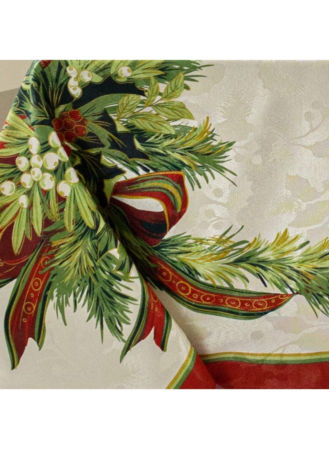 Benson Mills Christmas Ribbons Engineered Printed Fabric Table Cloth, Winter, Holiday and Christmas Tablecloth (60" X 104" Rectangular, Xmas Ribbons) - Image 5