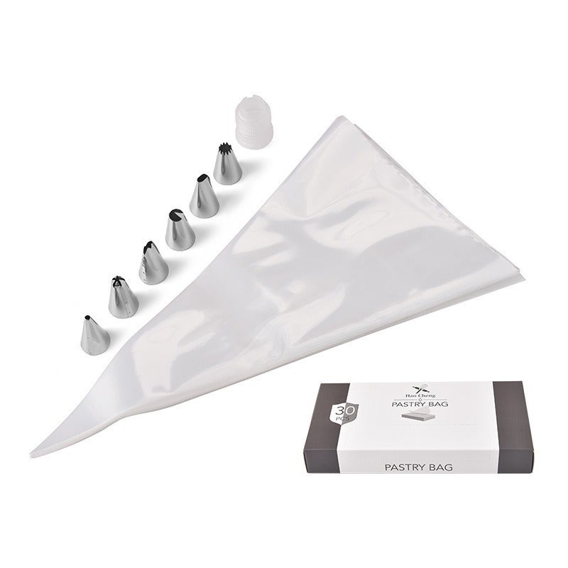 Extra-thick explosion-proof disposable piping bag boxed cake decorating tool baking cream squeezing bag piping nozzle set