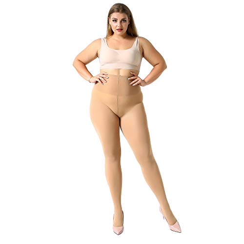 MANZI Women's 2 Pairs Plus Size Control Top Ultra-Soft Casual Tights XXXXL - Image 3