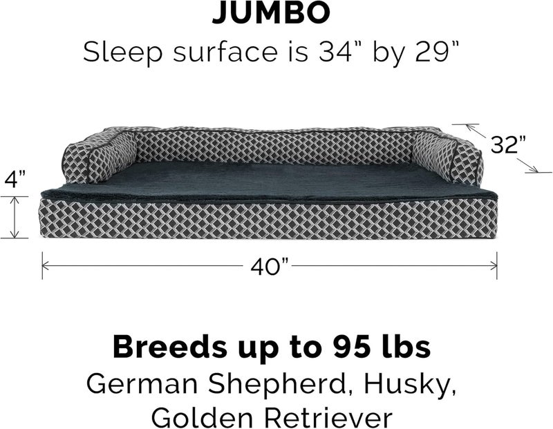 Furhaven Replacement Dog Bed Cover Comfy Couch Plush & Décor Sofa-Style, Machine Washable - Diamond Gray, Jumbo (X-Large) - Image 3