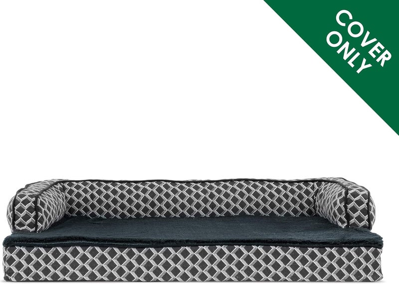 Furhaven Replacement Dog Bed Cover Comfy Couch Plush & Décor Sofa-Style, Machine Washable - Diamond Gray, Jumbo (X-Large) - Image 2