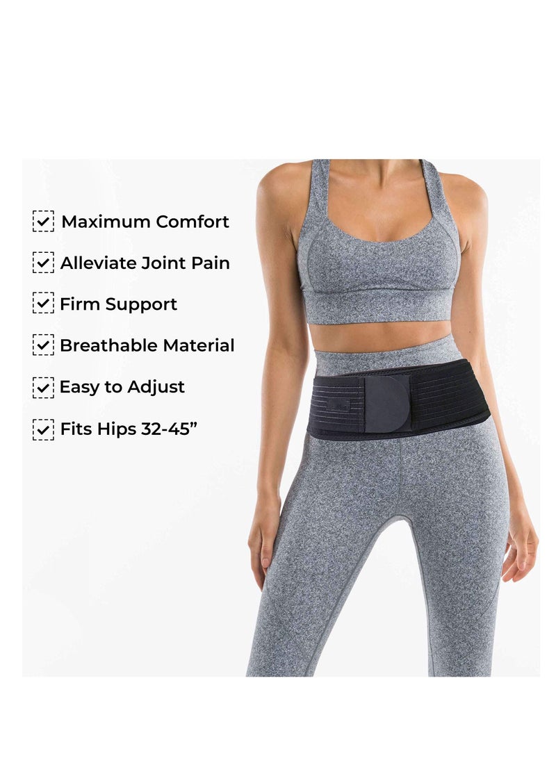 Captaintech Sacroiliac SI Joint Hip Belt,Lower Back Support Brace Hip Braces for Hip Pain Alleviate Sciatic Anti-Slip Sacroiliac Belt Pilling-Resistant Pelvic Belt for Men Women(Regular (Hip Size 30-45")) - Image 2