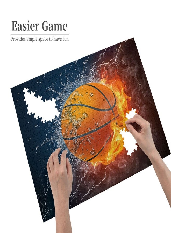 Futterya Wooden Jigsaw Puzzles 500 Piece Basketball Fire Intellective Game for Teens Modern Stylish Nice Collection Home Decoration - Image 5