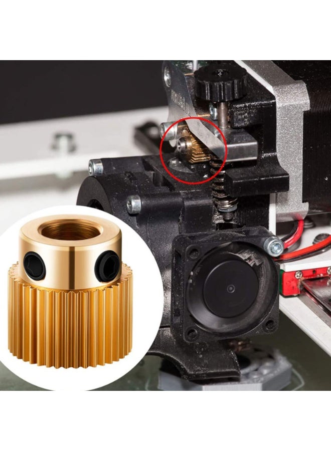 SUNSAR 3D Printer Extruder Drive Gear, 40 Teeth Brass Wheel, 10-Pack, Compatible with Ender 3, CR-10 Series - Image 3
