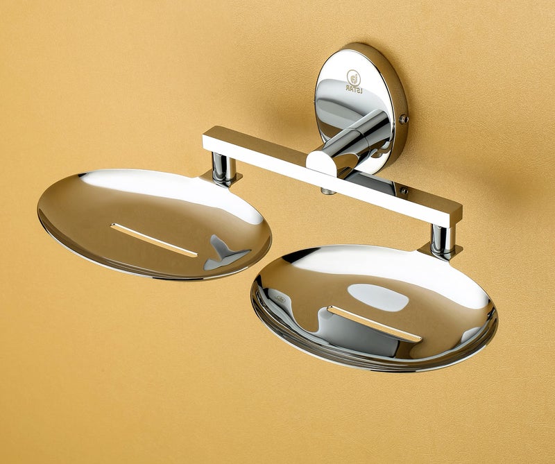 iSTAR Stainless Steel Anti Rust Corrosion-Free Soap Holder Soap Stand Bathroom Soap Stand/Bathroom Accessories Silver (Double Pack of 1) - Image 3