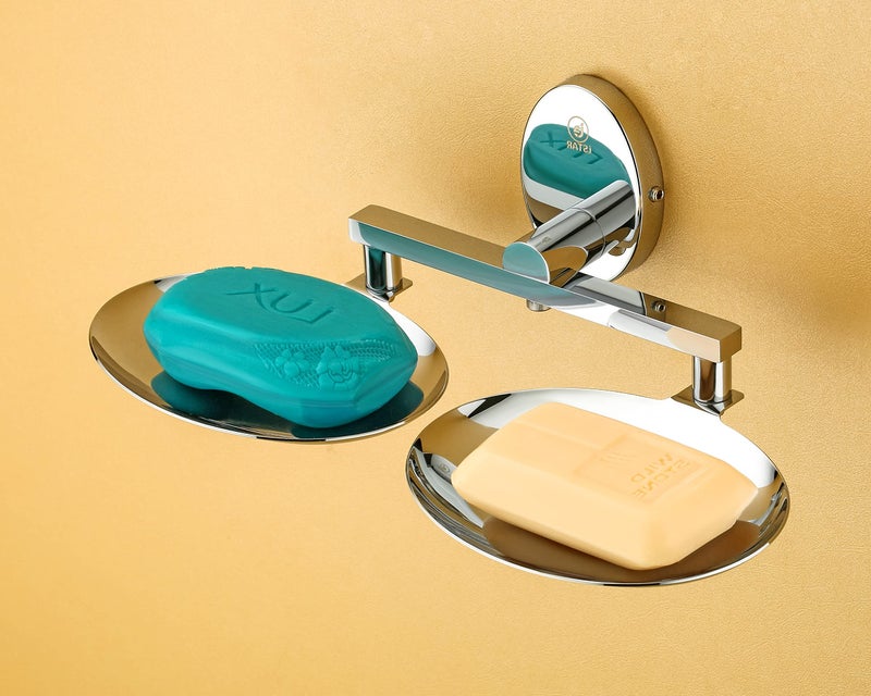 iSTAR Stainless Steel Anti Rust Corrosion-Free Soap Holder Soap Stand Bathroom Soap Stand/Bathroom Accessories Silver (Double Pack of 1) - Image 4