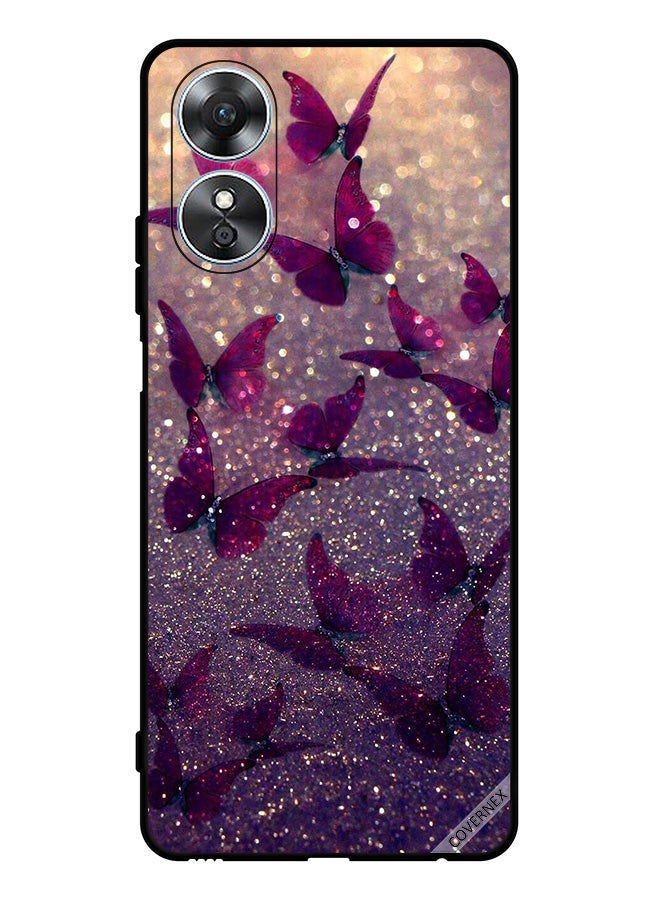 Covernex Protective Case Cover For Oppo A17 Glitter Butterflies - Image 1