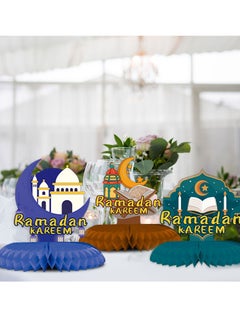 Y&D 9 Pieces Of Ramadan Kareem Honeycomb Decorations Party Atmosphere Decorations Paper Decorations  - Image 4