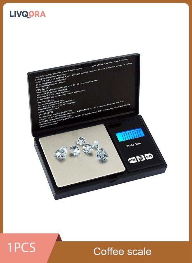 ليفقورا ميزان الإلكتروني جرام، ميزان صغير رقمي جيب مع شاشة LCD، 200 جم × 0.01 جم، ميزان ذهب ومجوهرات وطعام، أسود - Image 1