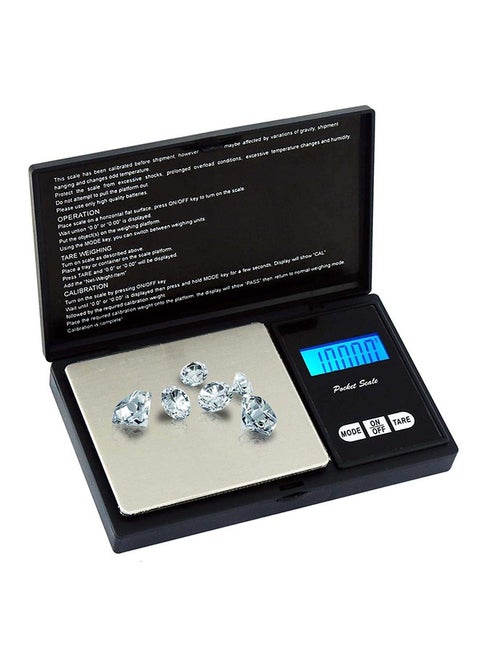 Electronic Gram Scale, Mini Scale Digital Pocket LCD 200g X 0.01g Jewelry Gold Food Scale, Black