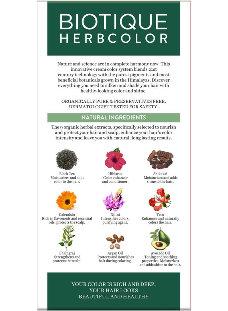 بيوتيك صبغة شعر بيوتيك هيرب كولور المرطبة | صبغة شعر خالية من الأمونيا | 9 مستخلصات أعشاب عضوية | لمعان طبيعي وصحي | 50 غ + 110 مل | بني داكن 3N (عبوة من قطعة واحدة) - Image 2