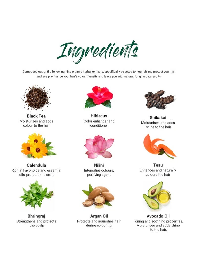 بيوتيك صبغة شعر بيوتيك هيرب كولور المرطبة | صبغة شعر خالية من الأمونيا | 9 مستخلصات أعشاب عضوية | لمعان طبيعي وصحي | 50 غ + 110 مل | بني داكن 3N (عبوة من قطعة واحدة) - Image 5