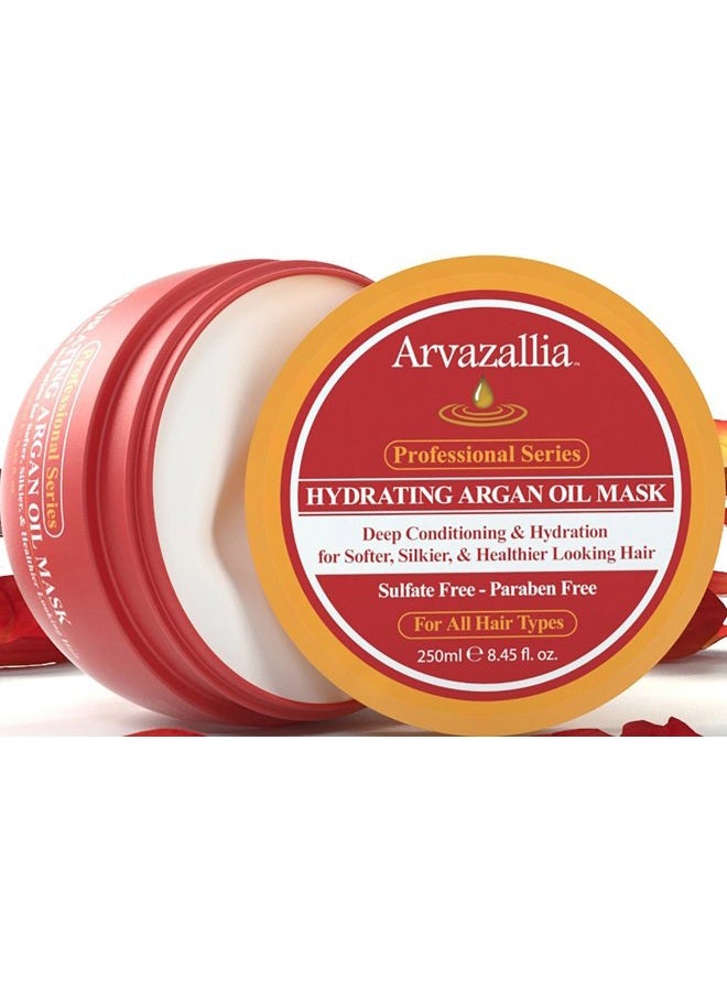 Arvazallia Hydrating Argan Oil Hair Mask and Deep Conditioner for Dry or Damaged Hair (8.45 oz Jar) - Image 2