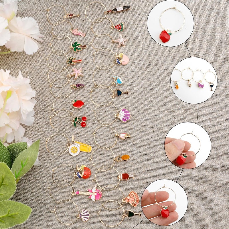 Libemskix Store Wine Glass Charms Wine Charms for Stem Glasses Drink Markers Identifiers Tags for Christmas Tasting Party Favors Decorations - Image 4