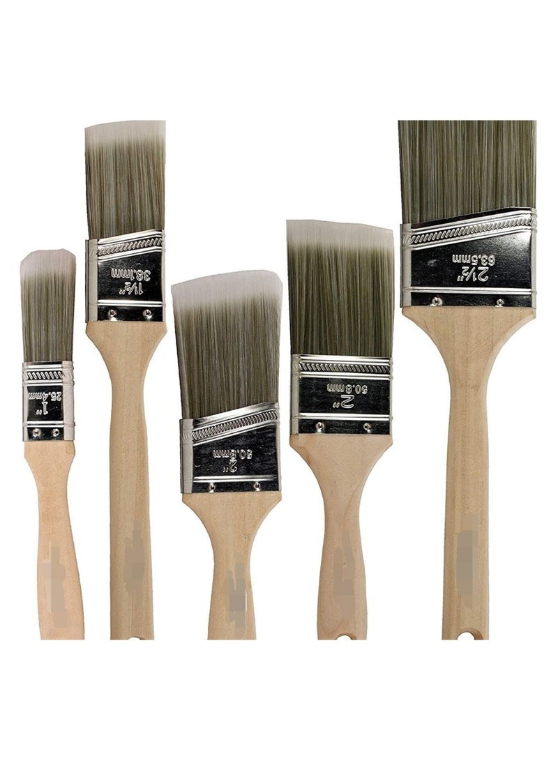 Vermeer Paint Brushes 5-Pack Angle Brushes in Assorted Sizes for All Latex and Oil Paints & Stains - Home Improvement - Interior & Exterior Use  - Image 1