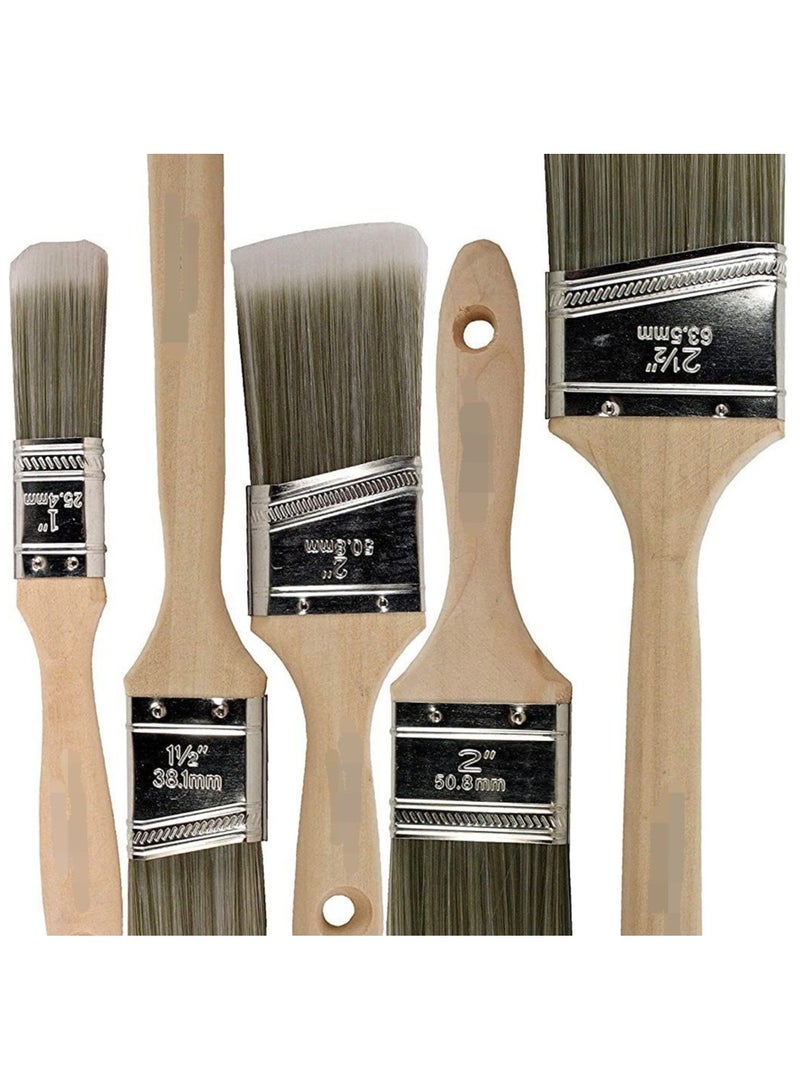 Vermeer Paint Brushes 5-Pack Angle Brushes in Assorted Sizes for All Latex and Oil Paints & Stains - Home Improvement - Interior & Exterior Use  - Image 2