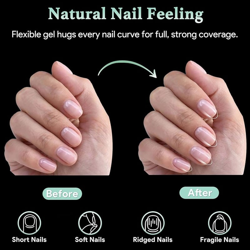 LEYKOSH Extra Short Almond Nail Tips - 216pcs Soft Gel Full Cover Fake Nails, 70-Grit Pre-Sanded Matte Clear Press on Nails for Extension, DIY Home Manicure with 12 Sizes - Image 5
