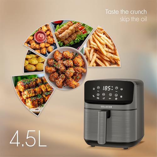 Cellecor Aurifry Digital Air Fryer 4.5L | 1500W | 360° Rapid Air Circulation | Up to 90% Less Oil | 8 Preset Modes | Touch Control & Digital Display | Non-Stick Basket | Auto Shut-Off | 2 Yrs Warranty - Image 4