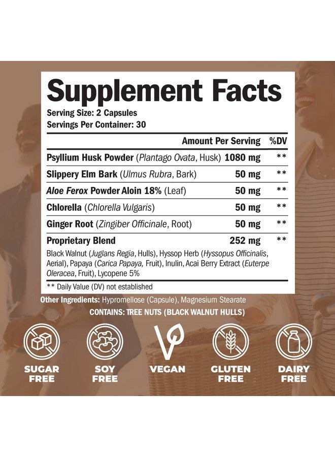 Vimerson Health Psyllium Husk Powder Capsules. Fiber Supplement For Digestive & Gut Health And Regularity Support Daily Fiber Pills For Antioxidant & Energy Support With Chlorella & Ginger Root For Men And Women. - Image 3