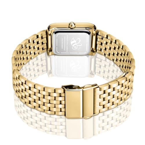 Asan Ge Watches for Women Vintage Bracelet Roman Dial Japanese Movement Rectangular Case Watch 3ATM Waterproof Self-Adjust Watch Size Without Tools - Image 3