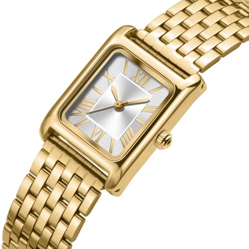 Asan Ge Watches for Women Vintage Bracelet Roman Dial Japanese Movement Rectangular Case Watch 3ATM Waterproof Self-Adjust Watch Size Without Tools - Image 2