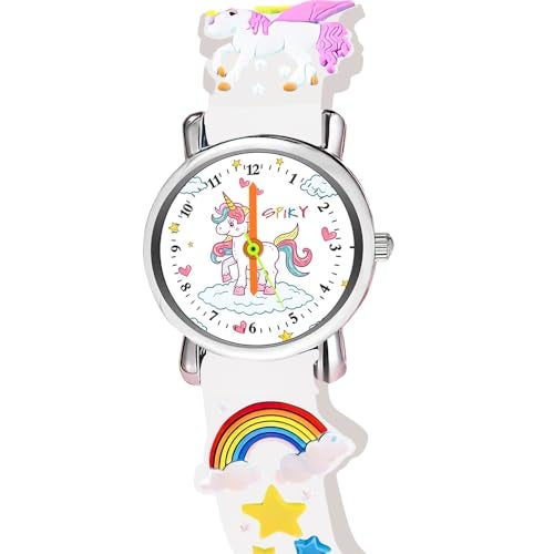 SPIKY Analog Watch for Kids (White) | Unicorn Designer Printed Strap | Water Resistant | Stylish Unisex Best Birthday Gift | Analogue Wrist Watches for Girls & Boys | Age 3-14 Yrs - Image 2