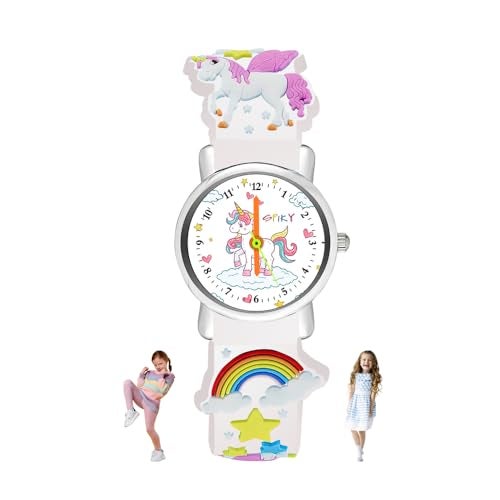 SPIKY Analog Watch for Kids (White) | Unicorn Designer Printed Strap | Water Resistant | Stylish Unisex Best Birthday Gift | Analogue Wrist Watches for Girls & Boys | Age 3-14 Yrs - Image 1