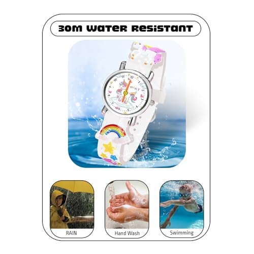 SPIKY Analog Watch for Kids (White) | Unicorn Designer Printed Strap | Water Resistant | Stylish Unisex Best Birthday Gift | Analogue Wrist Watches for Girls & Boys | Age 3-14 Yrs - Image 5