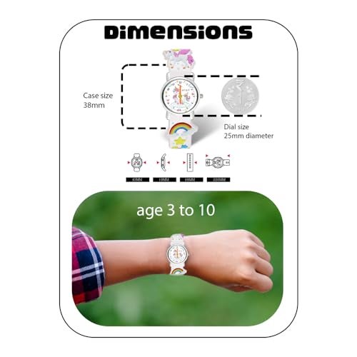 SPIKY Analog Watch for Kids (White) | Unicorn Designer Printed Strap | Water Resistant | Stylish Unisex Best Birthday Gift | Analogue Wrist Watches for Girls & Boys | Age 3-14 Yrs - Image 3
