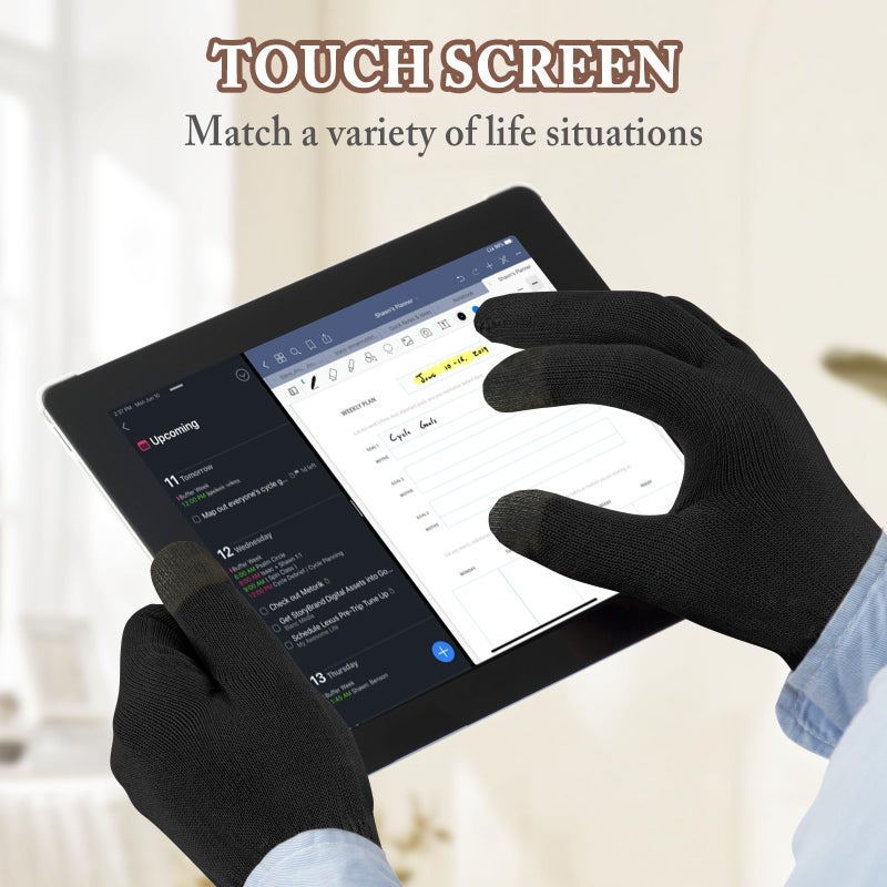 MIG4U Moisturizing Beauty Gloves Touch Screen Overnight Sleeping Glove Large for Men SPA, Dry Hands, Nighttime Lotion, UV Protection, Cosmetic Treatment, XL Black 1 Pairs - Image 3