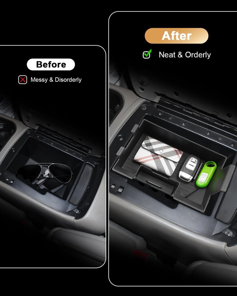 ECOZEN Center Console Organizer For 2003-2006 Silverado/Sierra 1500/2500HD/3500HD & 2007 Silverado/Sierra Classic & 2002-2006 Chevy Avalanche Accessories - Full Console w/Bucket Seats Only - Image 5
