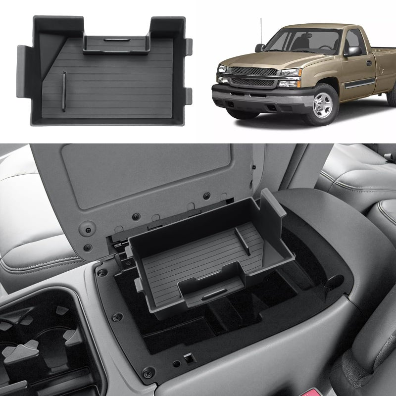 ECOZEN Center Console Organizer For 2003-2006 Silverado/Sierra 1500/2500HD/3500HD & 2007 Silverado/Sierra Classic & 2002-2006 Chevy Avalanche Accessories - Full Console w/Bucket Seats Only - Image 1