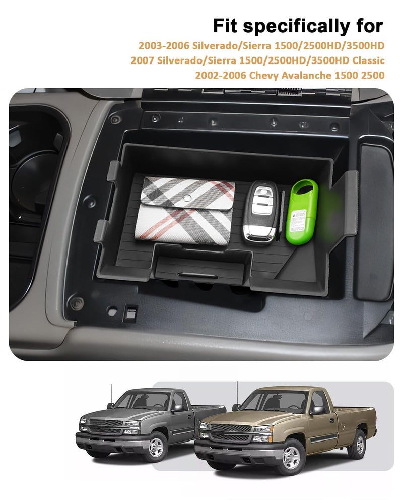 ECOZEN Center Console Organizer For 2003-2006 Silverado/Sierra 1500/2500HD/3500HD & 2007 Silverado/Sierra Classic & 2002-2006 Chevy Avalanche Accessories - Full Console w/Bucket Seats Only - Image 3