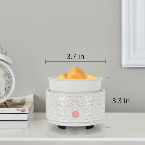 kobodon Ceramic Wax Melt Warmer - 3-in-1Electric Wax Warmer-Fragrance Candle Burner for Scented Wax Tarts and Essential Oils - Wax Melts as Gifts for Moms Grandma Women Girls（White-Gray） - Image 4