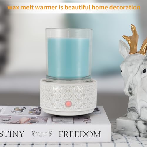 kobodon Ceramic Wax Melt Warmer - 3-in-1Electric Wax Warmer-Fragrance Candle Burner for Scented Wax Tarts and Essential Oils - Wax Melts as Gifts for Moms Grandma Women Girls（White-Gray） - Image 5