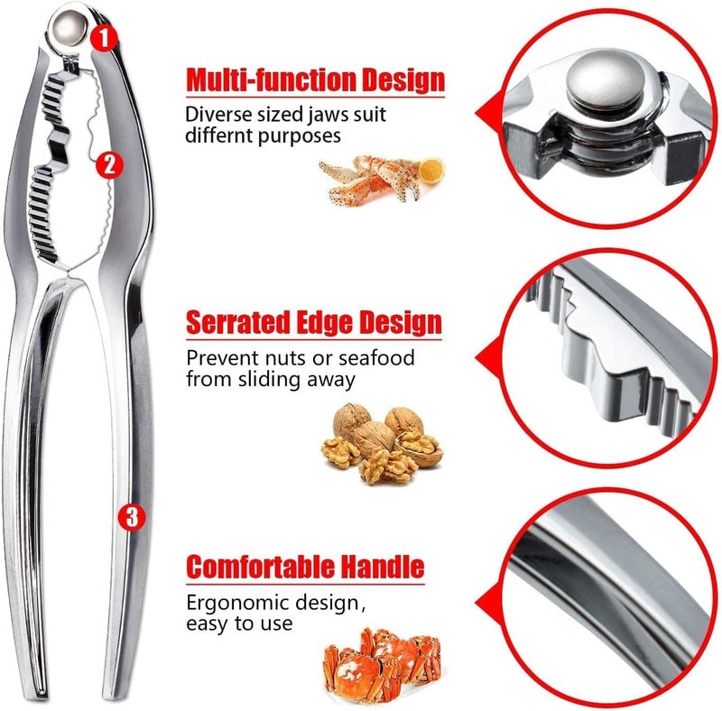 HLARTNET 8 Pcs Lobster Crackers and Picks Set, Crab Leg Cracker Tools, Stainless Steel Seafood Crackers & Forks Nut Cracker Set for Eating Stake Support - Image 3