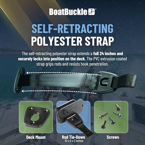 BoatBuckle F14200 Gunwale/Deck Mount Retractable Rod Tie-Down - Image 4