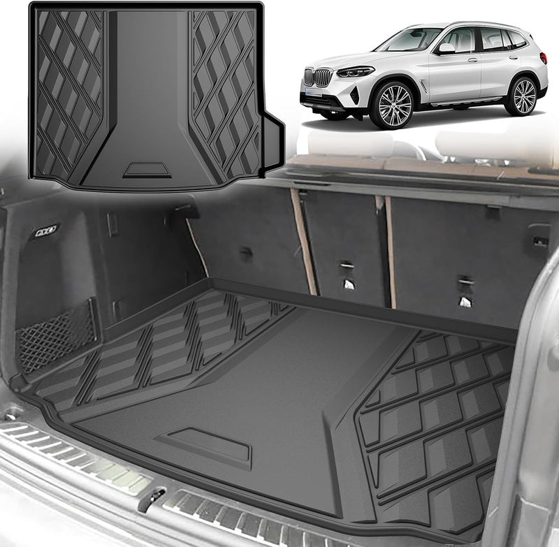 IKABEVEM Original 20182024 X3 Cargo Liner for BMW X3 Custom Fit All Weather TPE Trunk Mat 3D Shaped Laser Measured Cargo Mat for BMW X3 20182024 Not Fit X3 xDrive30e - Image 3