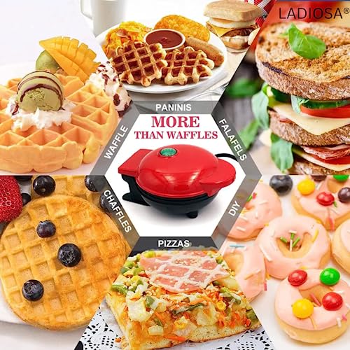 Ladiosa® Waffle Maker, Electric Waffle Iron, Mini Waffles Maker Machine For Home, Red - 350 Watts - Image 4