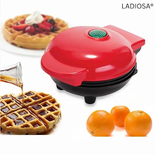 Ladiosa® Waffle Maker, Electric Waffle Iron, Mini Waffles Maker Machine For Home, Red - 350 Watts - Image 5
