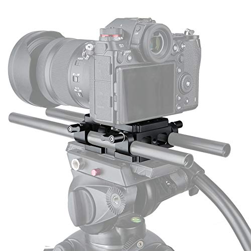 NICEYRIG Shoulder Support Camera Baseplate with 15mm Rod Clamp Railblock for Rod Support/DSLR Rig Cage - Image 3